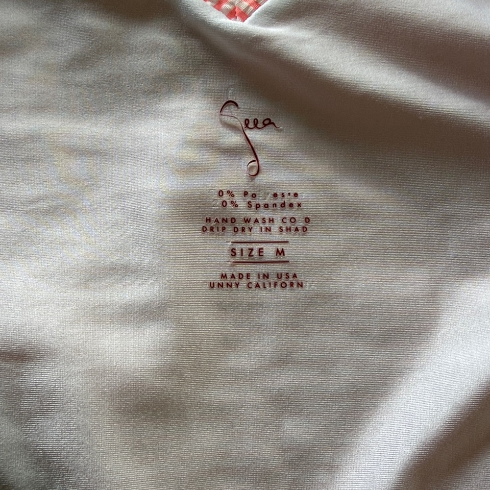 Seea - One Piece - Med - Pink/Coral & White Seersucker - Picture 4 of 7